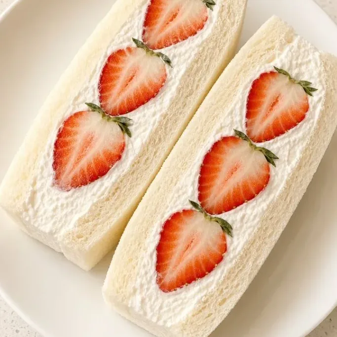 Fluffy Japanese Strawberry Sandwich (Fruit Sando) Japanese Strawberry Sandwich
