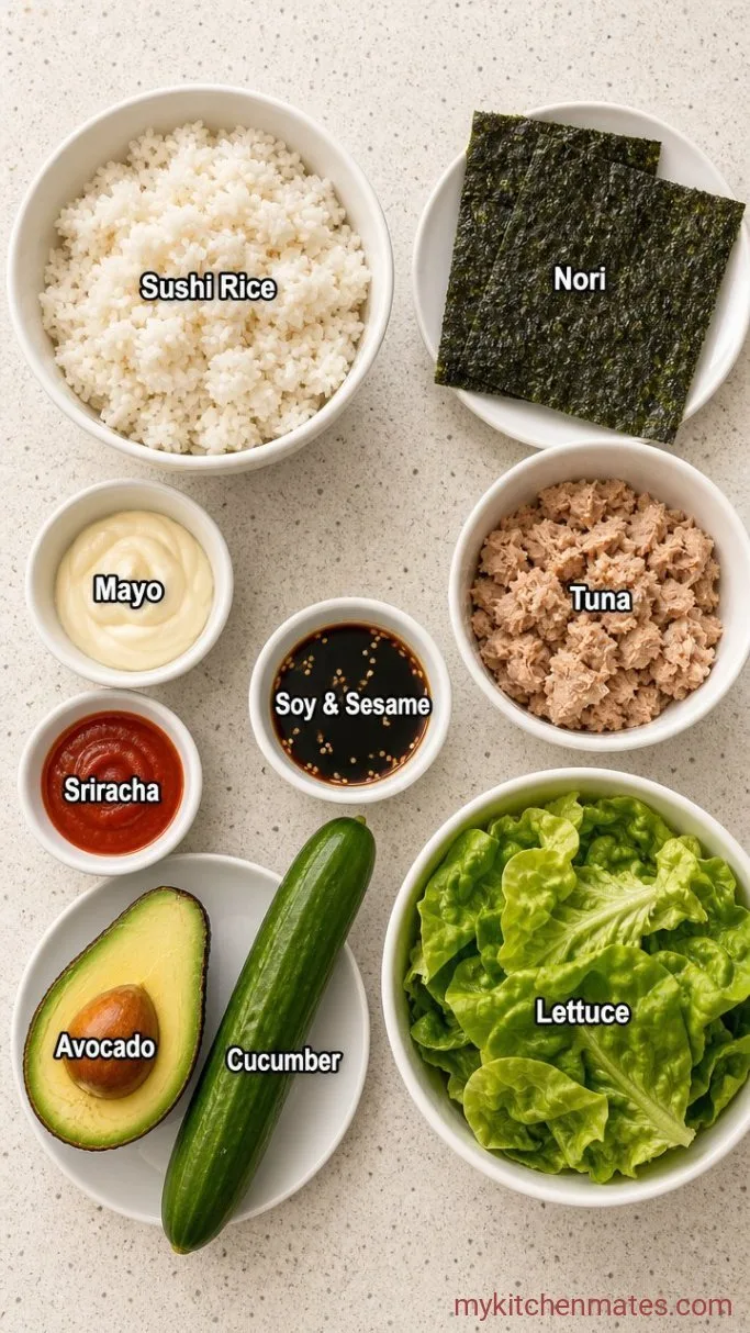 Spicy Tuna Onigirazu (Japanese Sushi Sandwich) Ingredients