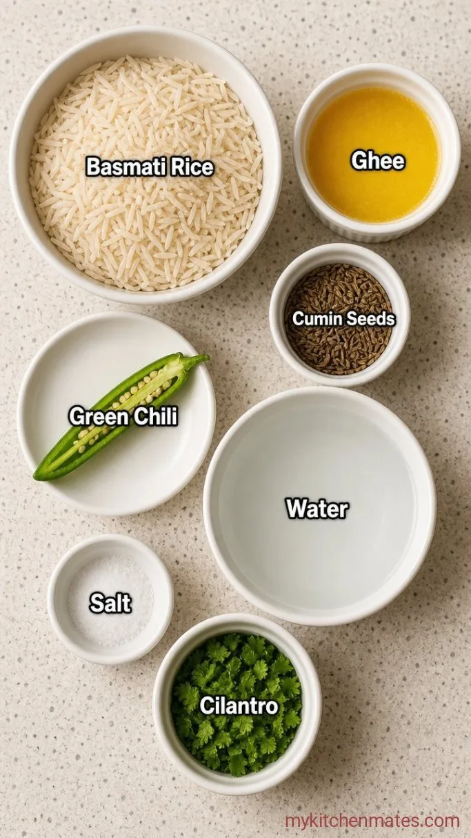 Fluffy Jeera Rice (Cumin Rice) Ingredients