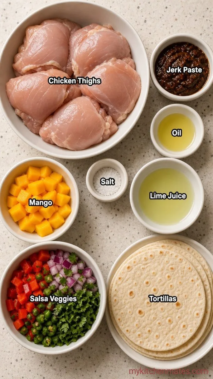 30-Minute Jerk Chicken Tacos with Mango Salsa Ingredients
