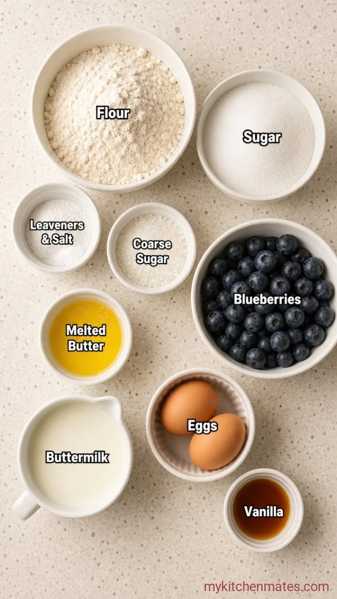 Buttermilk Blueberry Jumbo Muffins Ingredients