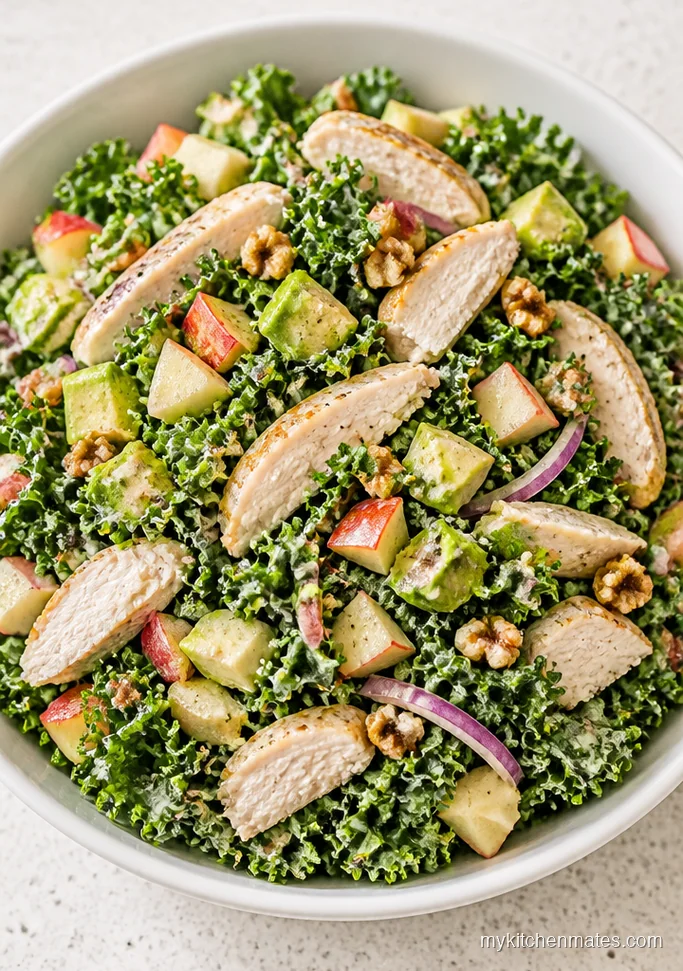 Kale Apple Chicken Salad with Avocado