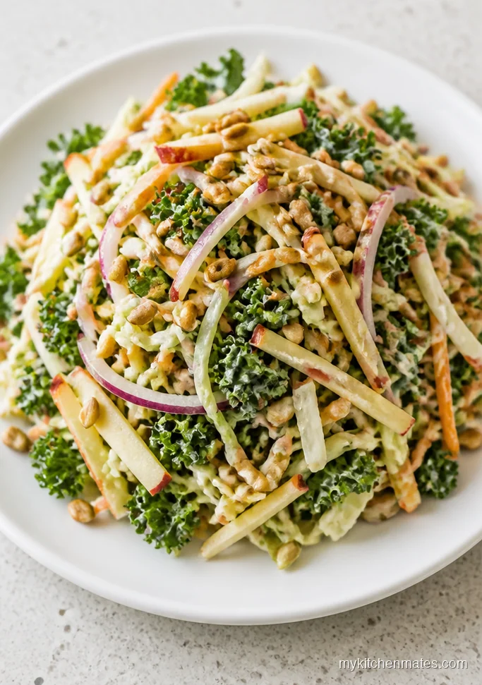 Kale Apple Slaw with Cabbage and Carrot