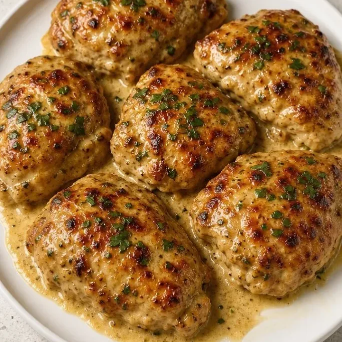 One-Pan Keto Baked Chicken with Creamy Garlic Sauce Keto Baked Chicken