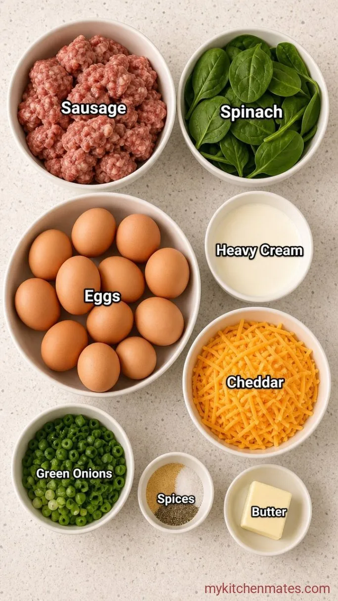Easy Make-Ahead Keto Breakfast Casserole Ingredients