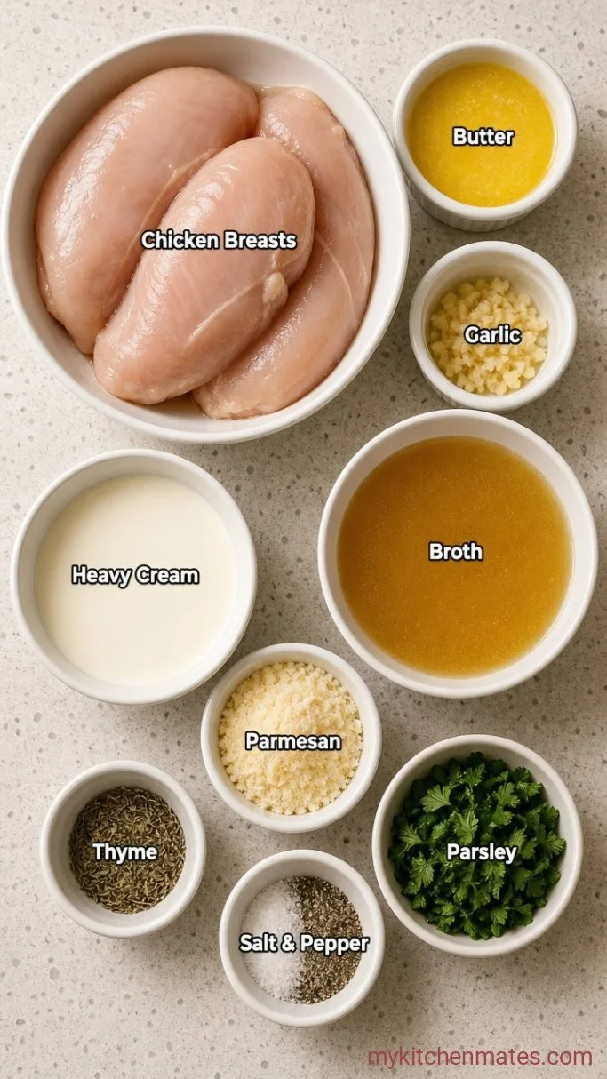 15-Minute Creamy Keto Chicken Breast Ingredients