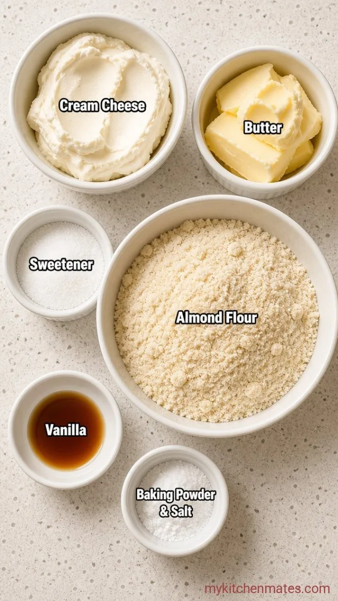 Soft and Chewy Keto Cream Cheese Cookies Ingredients