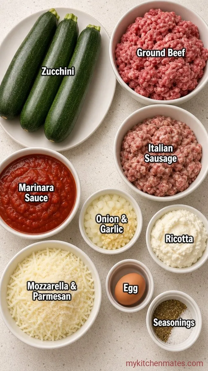 One-Skillet Keto Lasagna Bake Ingredients