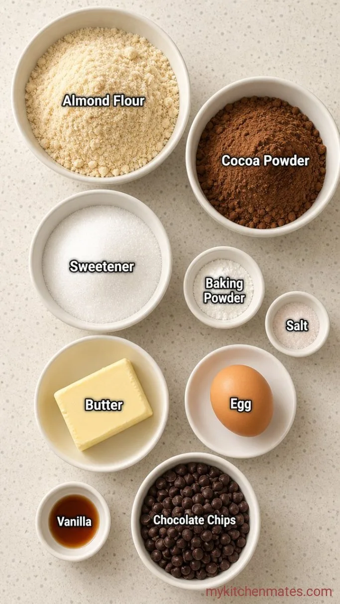 90-Second Keto Mug Brownie Ingredients