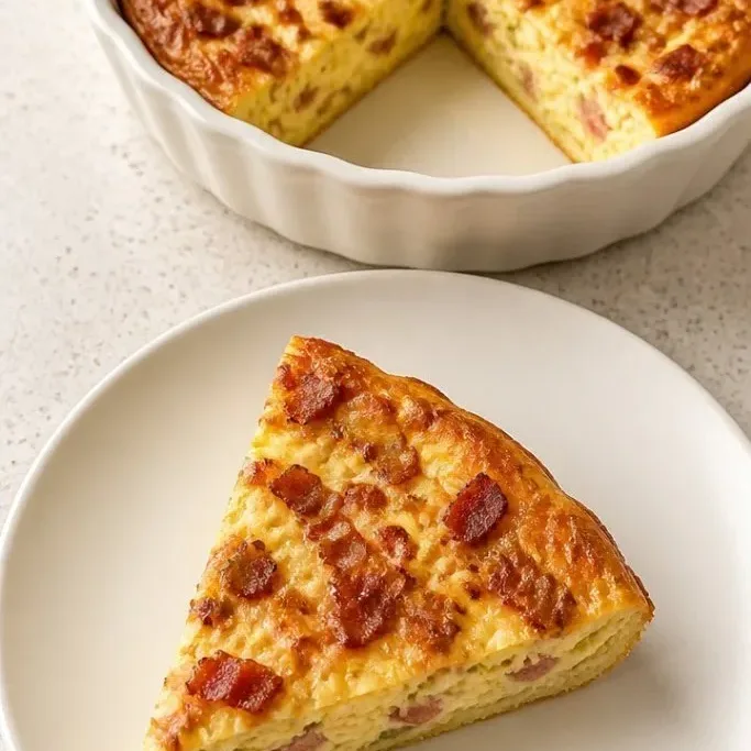 Fluffy Crustless Keto Quiche with Bacon & Cheese Keto Quiche Recipe