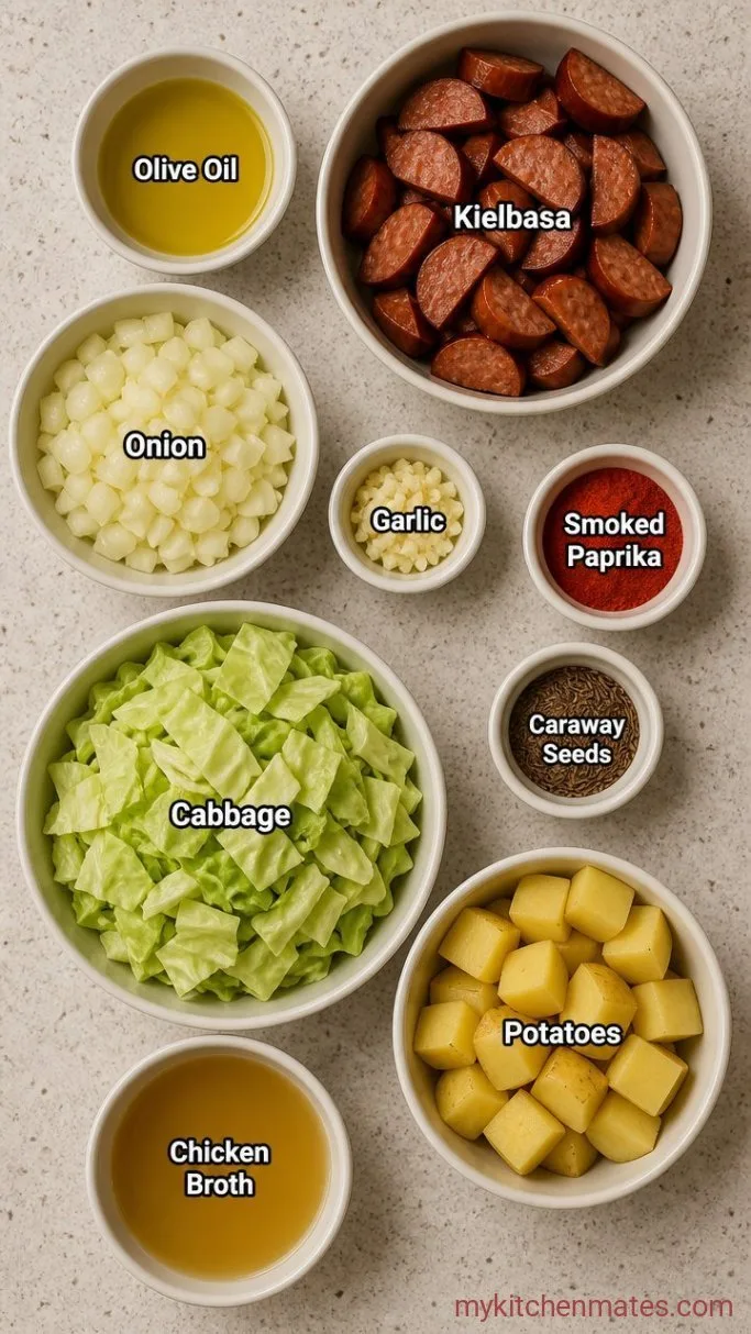 30-Minute Kielbasa Cabbage Soup Ingredients