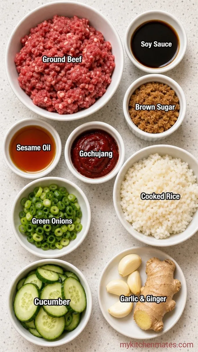 Quick Korean Beef Bowls (15-Minute Weeknight Dinner) Ingredients