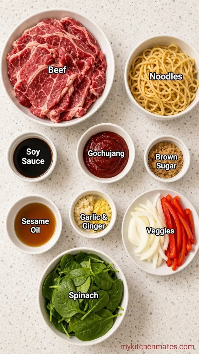 25-Minute Korean Beef Noodles Ingredients