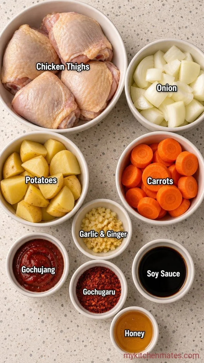 Spicy Korean Chicken Stew Ingredients