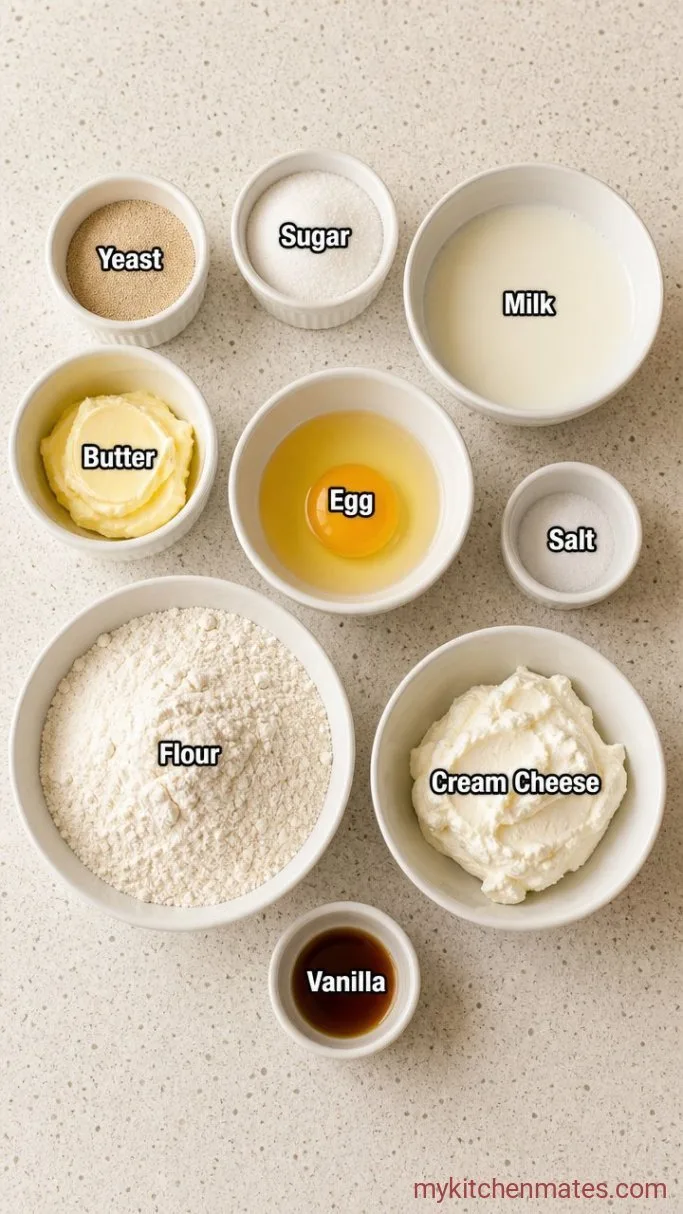 Soft Korean Cream Cheese Buns Ingredients