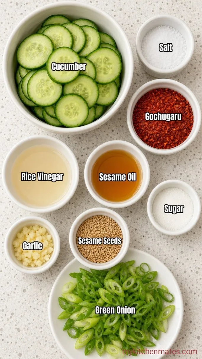 10-Minute Spicy Korean Cucumber Salad (Oi Muchim) Ingredients