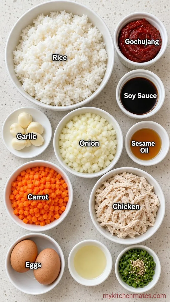 15-Minute Korean Fried Rice with Gochujang Ingredients