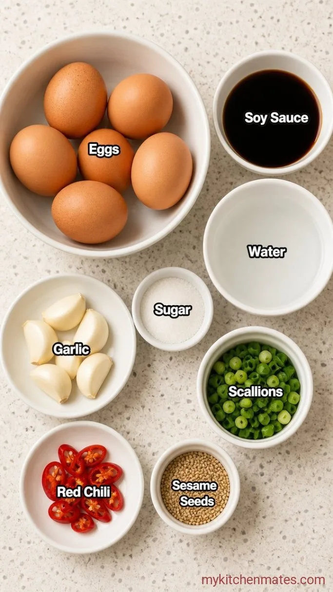 6-Ingredient Korean Marinated Eggs (Mayak Gyeran) Ingredients