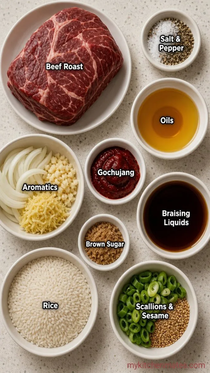 Gochujang-Braised Korean Pot Roast Ingredients