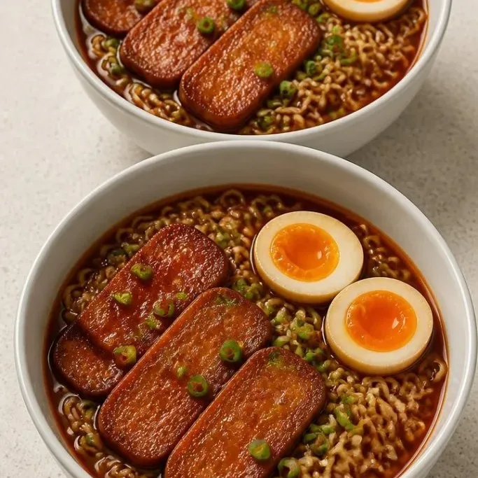 Spicy Korean Ramen with Gochujang and Crispy Spam Korean Ramen Recipes