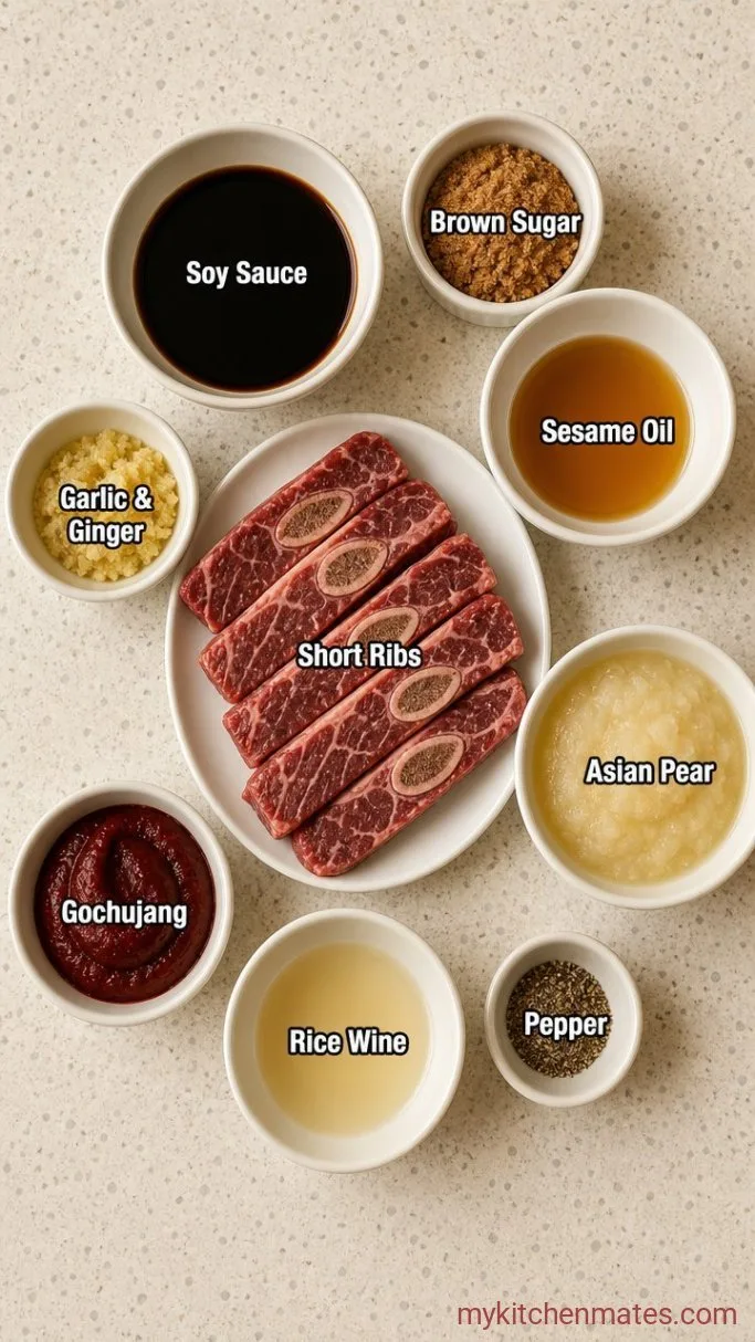 Korean Short Ribs Marinade for Tender, Caramelized Galbi Ingredients