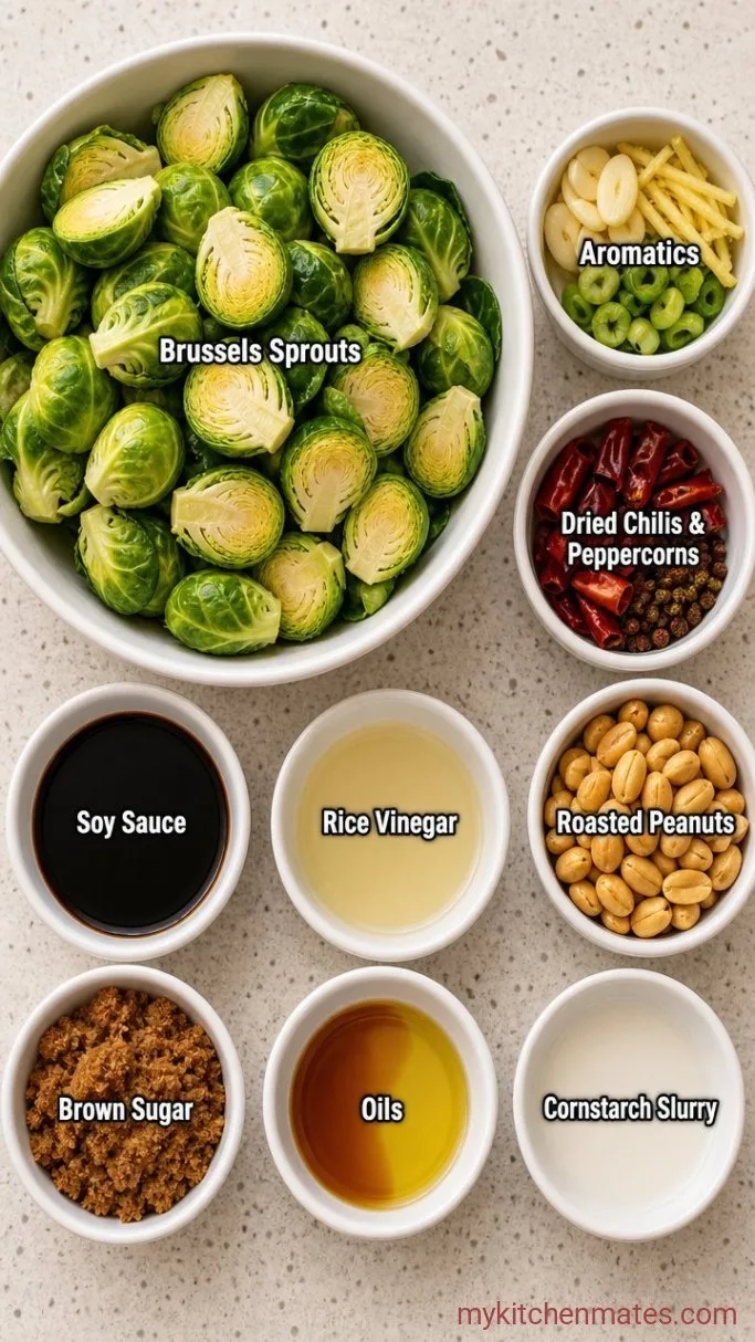 Crispy Sticky Kung Pao Brussels Sprouts Ingredients