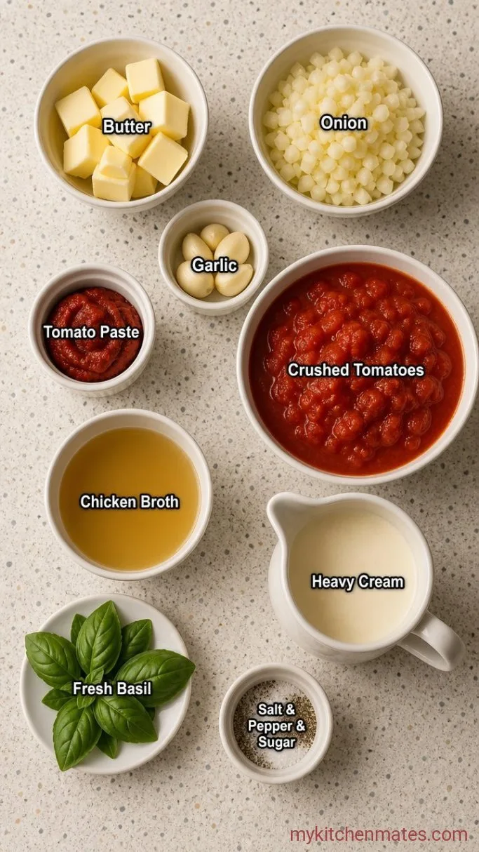Homemade La Madeleine Tomato Basil Soup Ingredients