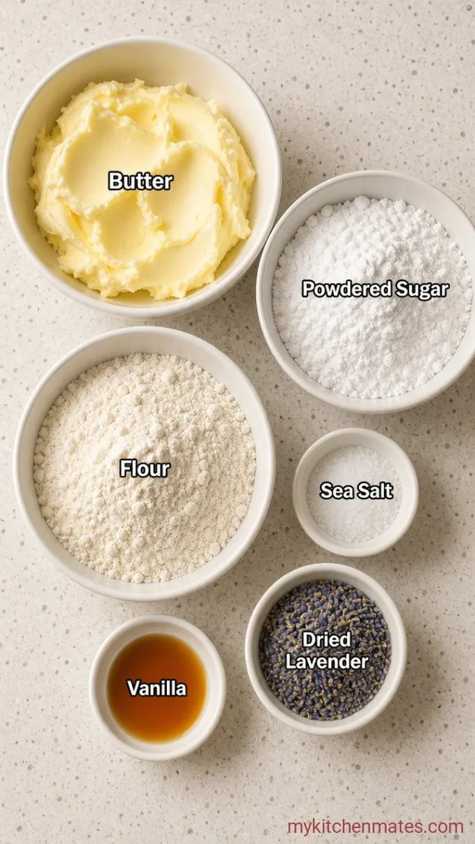 Buttery Lavender Shortbread Cookies Ingredients