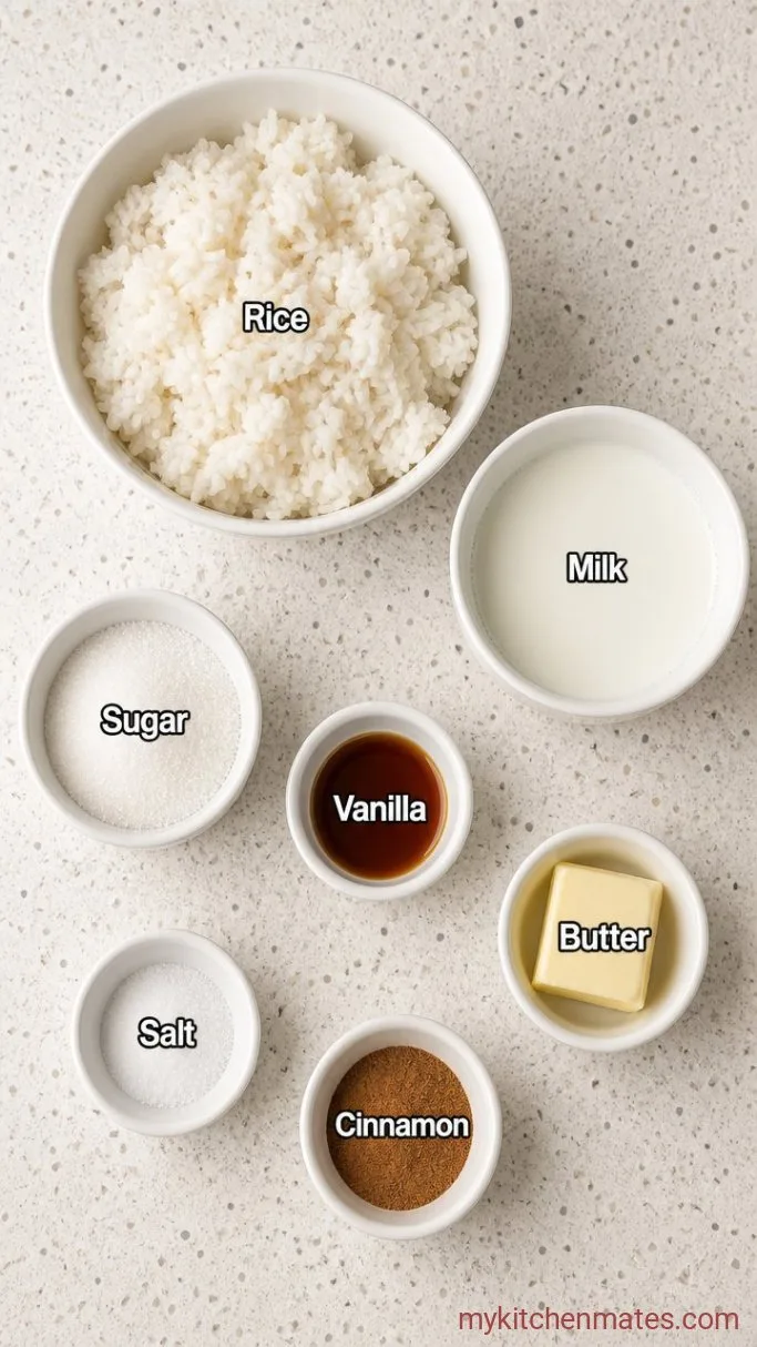 20-Minute Leftover Rice Pudding Ingredients