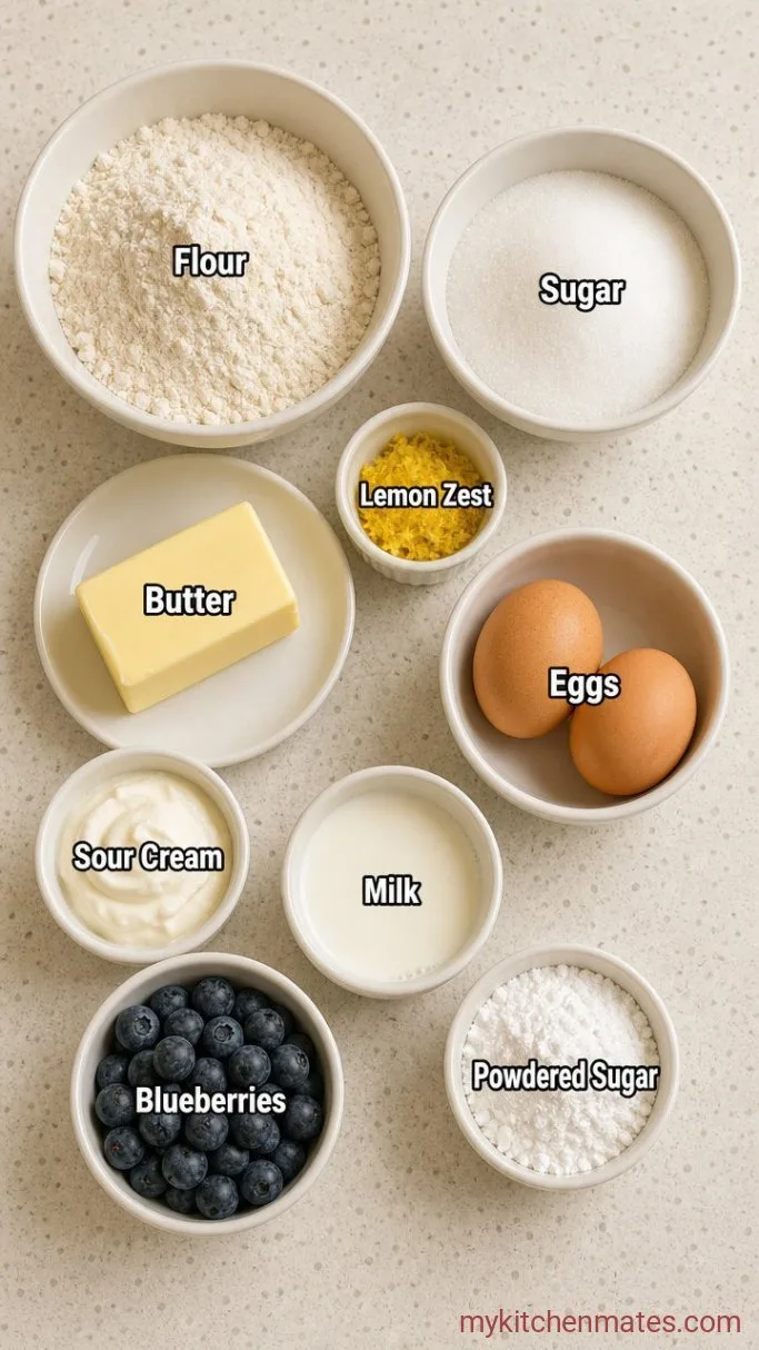 Moist Lemon Blueberry Loaf Cake Ingredients