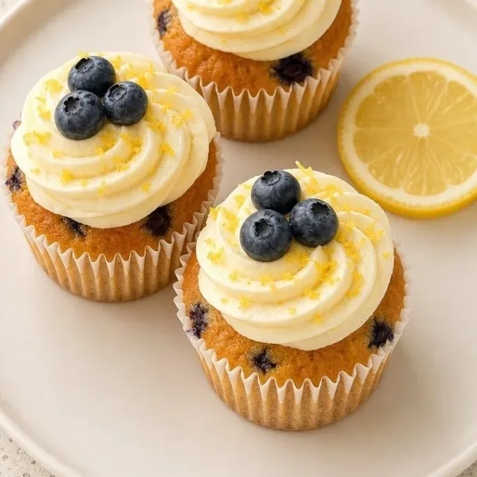 Lemon Blueberry Cupcakes with Lemon Cream Cheese Frosting Lemon Blueberry Cupcakes