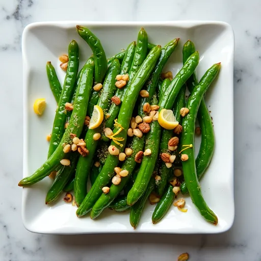 Lemon Butter Green Beans with Toasted Pine Nuts