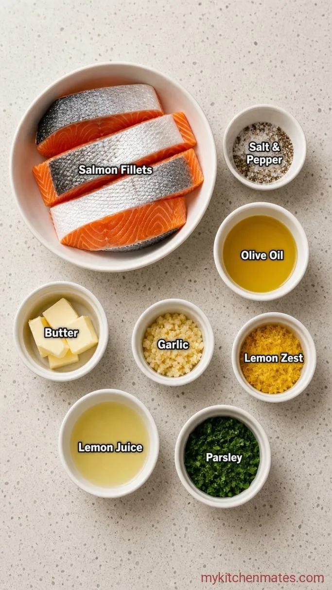 15-Minute Lemon Butter Salmon Ingredients