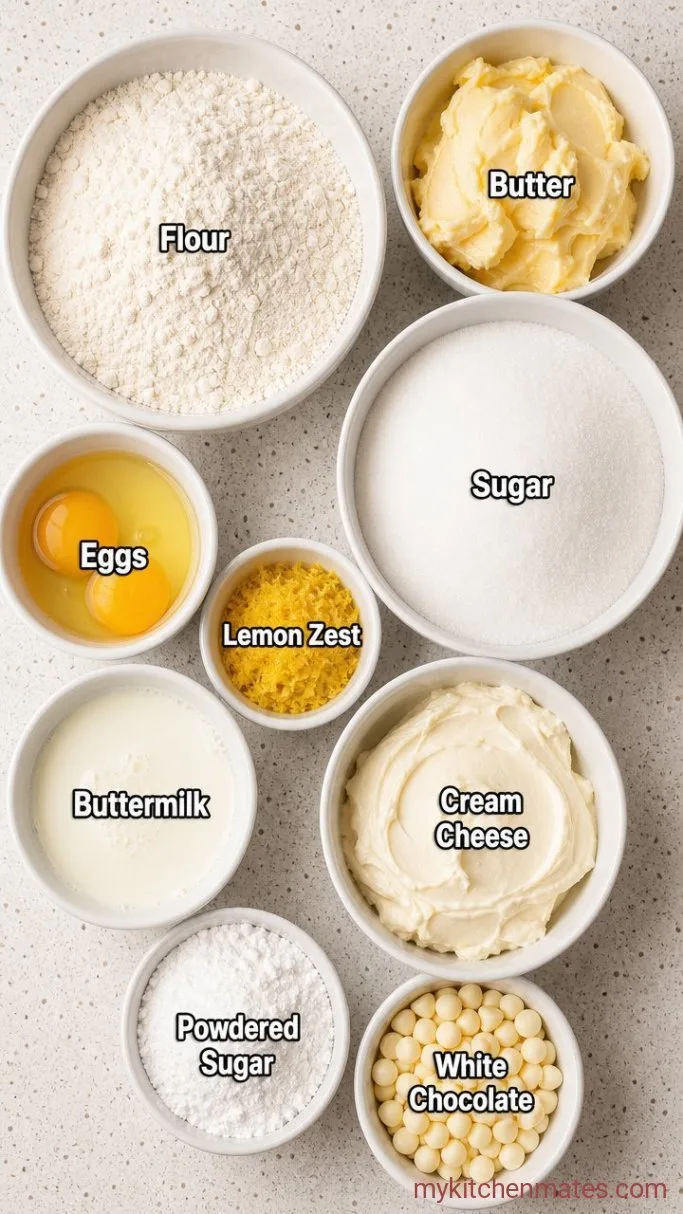 Lemon Cake Balls with Tangy Cream Cheese Frosting Ingredients