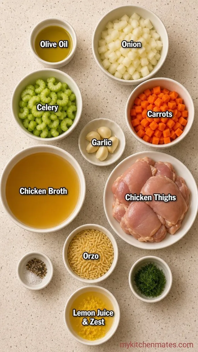 One-Pot Lemon Chicken Orzo Soup Ingredients