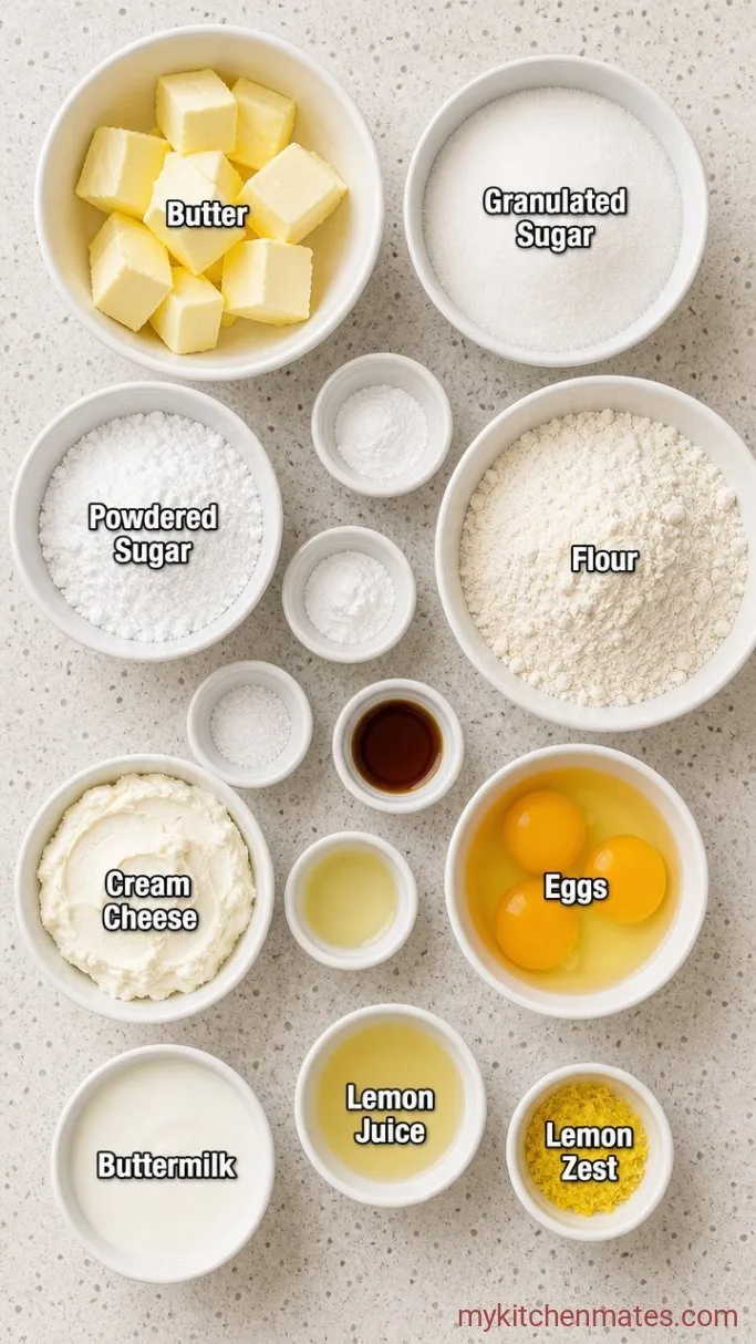 Lemon Curd Cake with Cream Cheese Frosting Ingredients