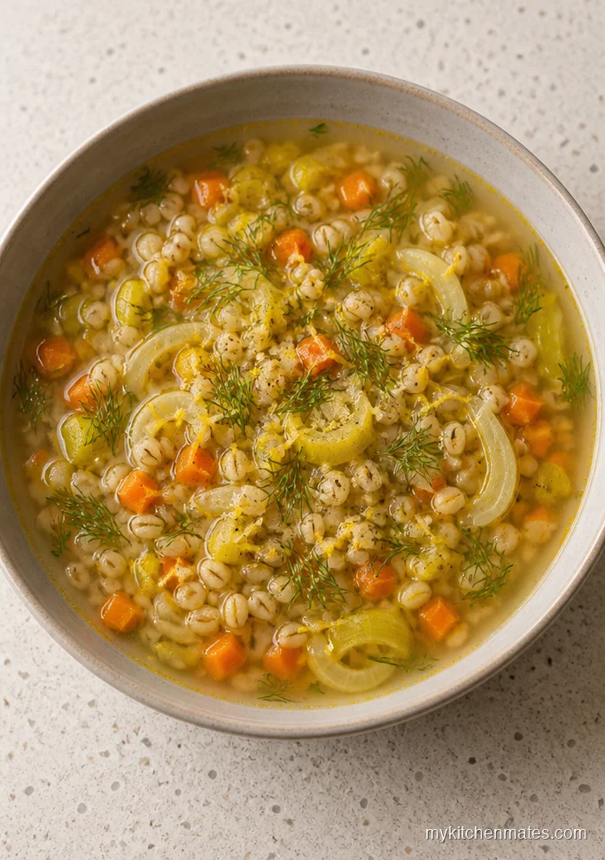 Lemon Dill Barley Vegetable Soup