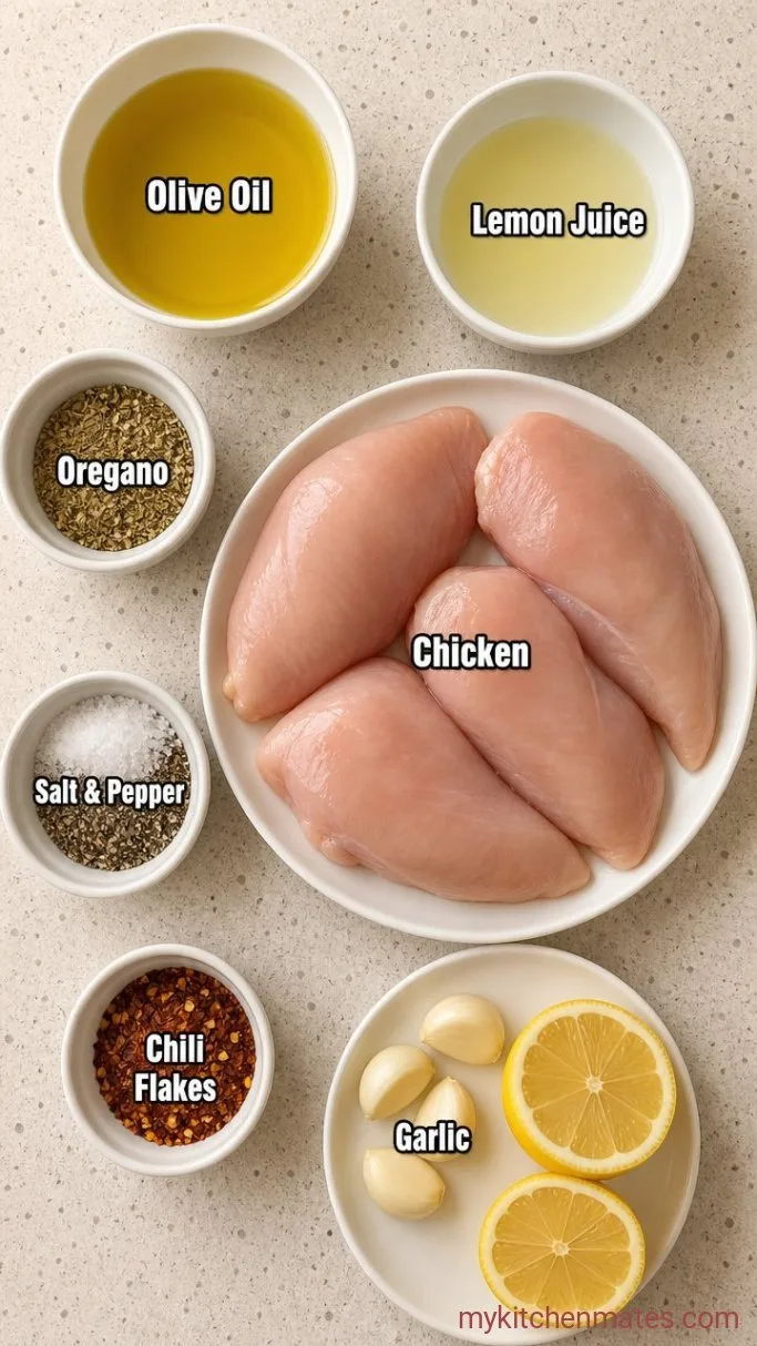10-Minute Lemon Garlic Chicken Marinade Ingredients
