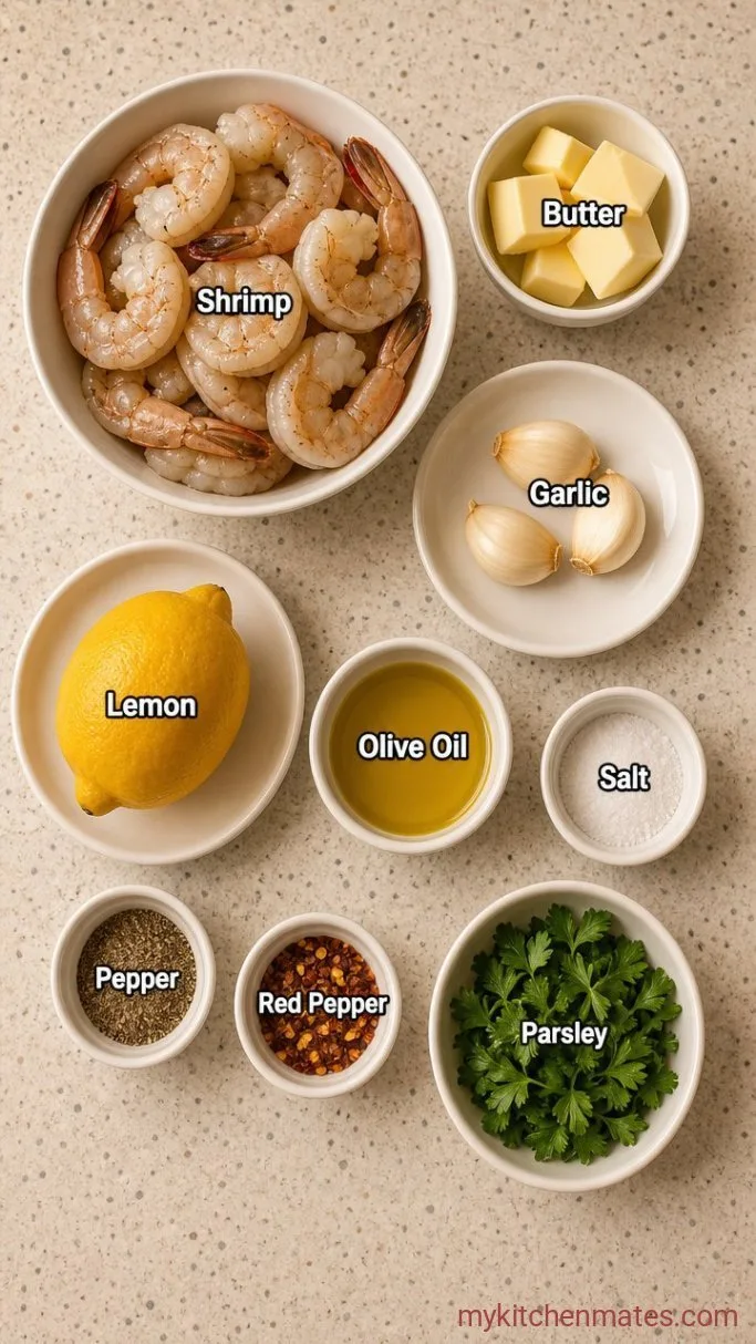 15-Minute Lemon Garlic Shrimp Ingredients