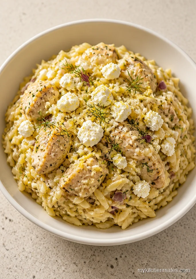 Lemon Herb Chicken Orzo Casserole