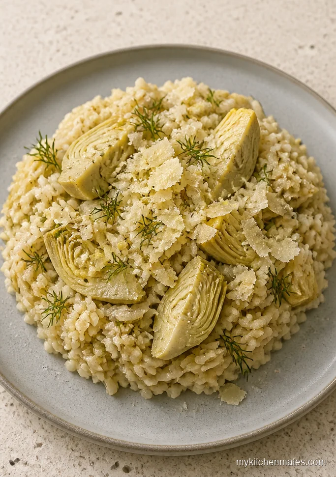 Lemon Herb Rice Casserole with Artichoke and Parmesan