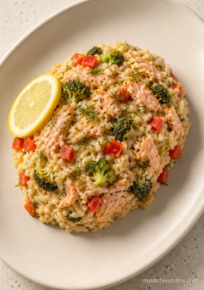 13 High Protein Casserole Recipes for Strong Weeknight Dinners Lemon Herb Salmon and Rice Casserole