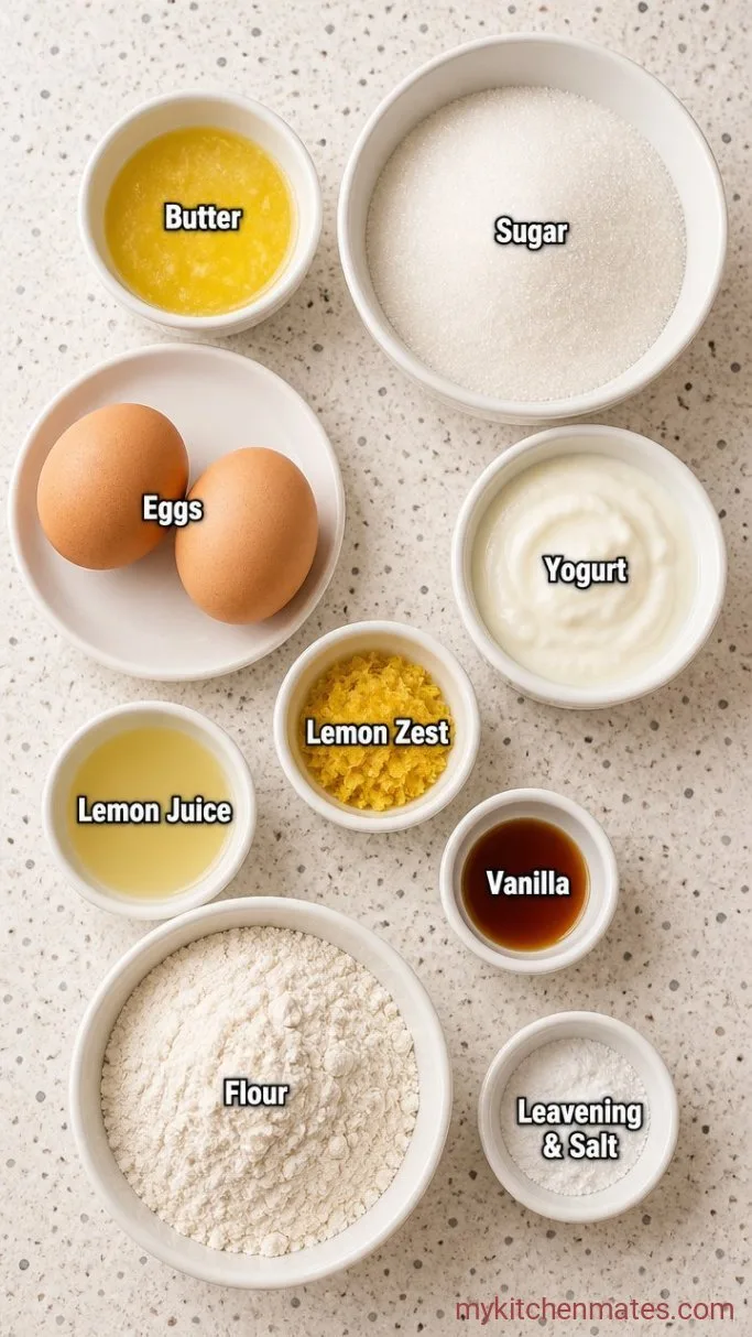 One-Bowl Lemon Muffins That Stay Tender for Days Ingredients