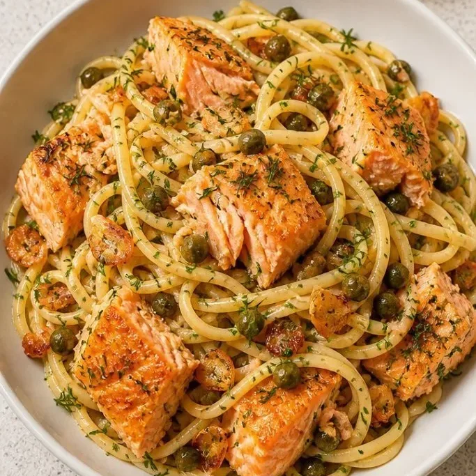 20-Minute Lemon Salmon Pasta with Capers and Dill Lemon Salmon Pasta