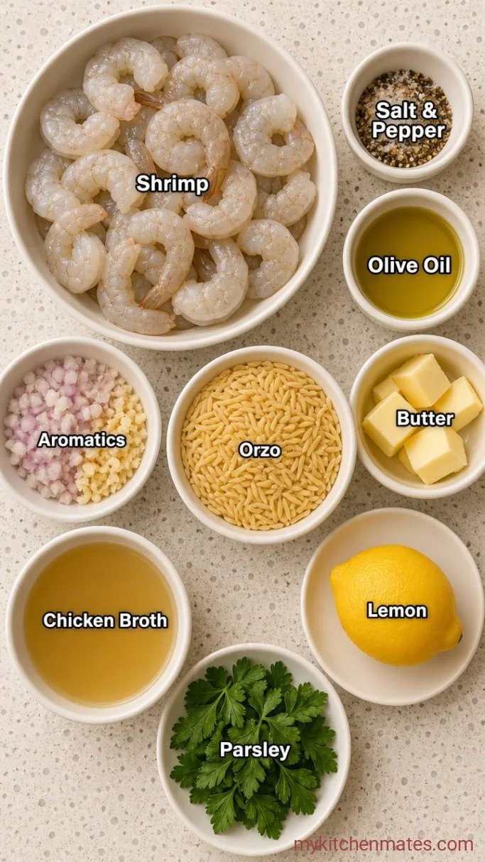 One-Pan Lemon Shrimp Orzo Ingredients