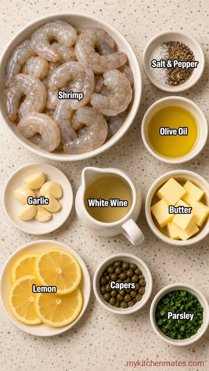 20-Minute Lemon Shrimp Piccata Ingredients