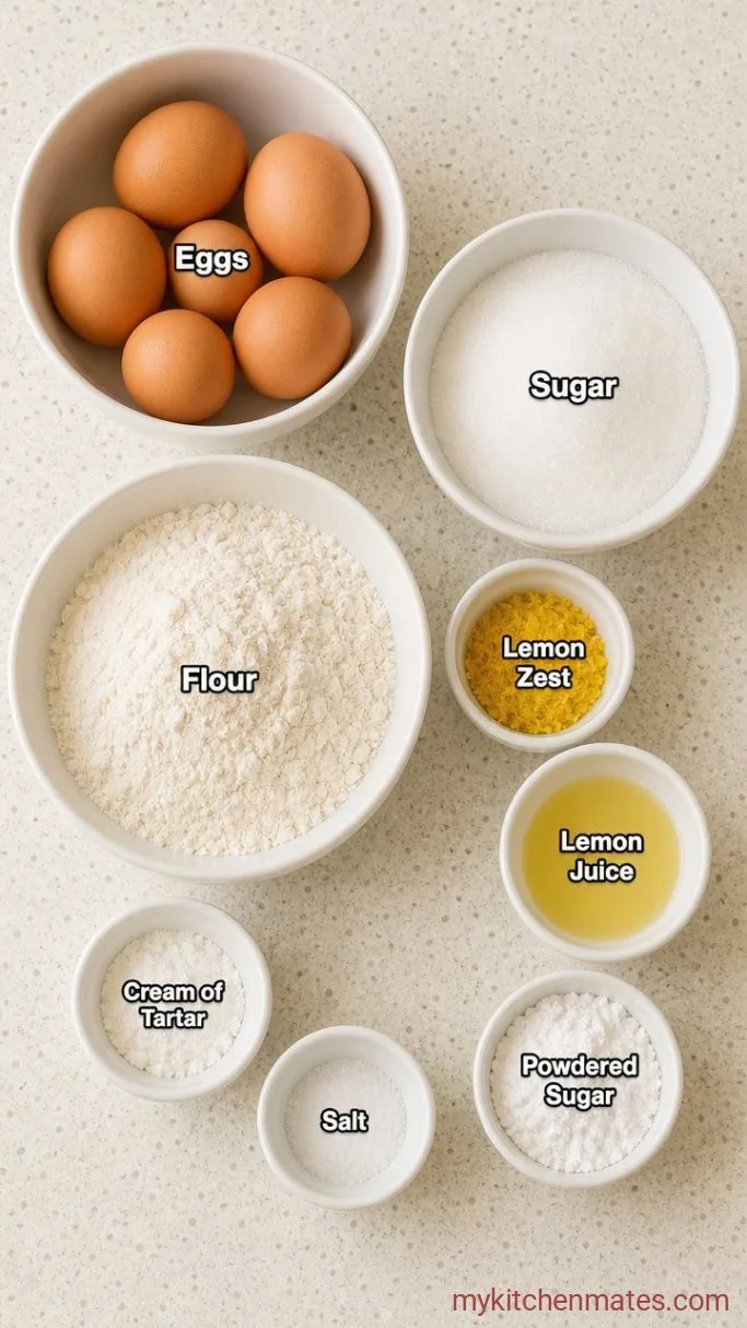 Fluffy Lemon Sponge Cake with Tangy Lemon Glaze Ingredients