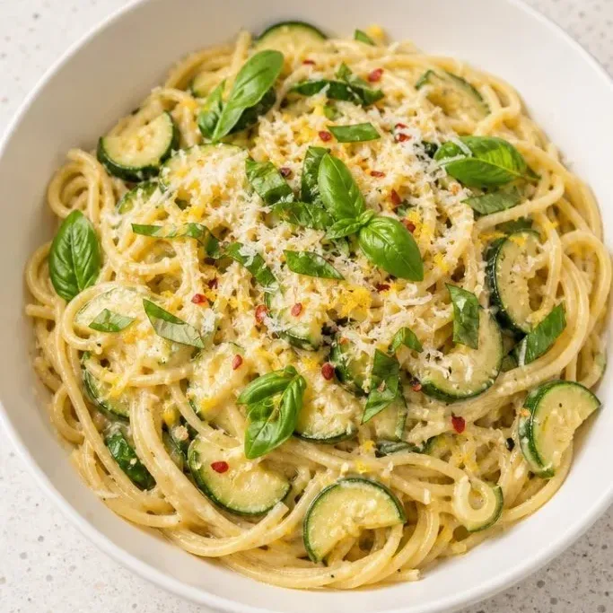 One-Pan Lemon Zucchini Pasta with Garlic & Parmesan Lemon Zucchini Pasta
