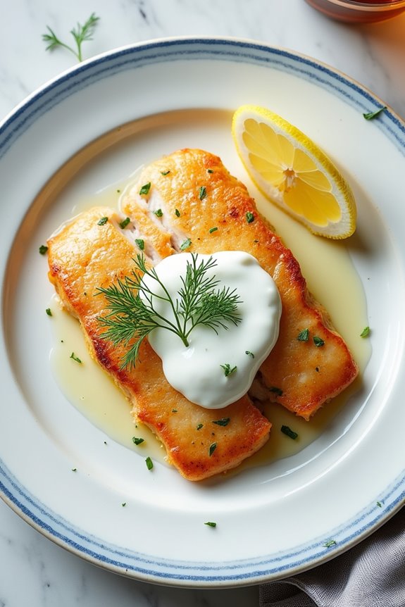 lemon dill tilapia with sauce