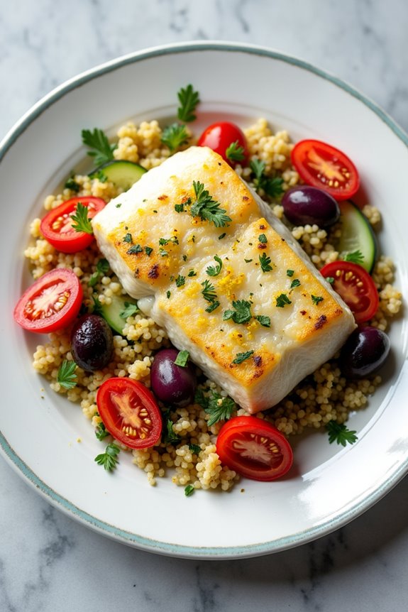 lemon garlic cod with couscous